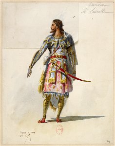 Jules Massenet - Le roi de Lahore - costume design by Eugène Lacoste 65 - 59. Scindia, M. Lassalle avec collette; Avec collette