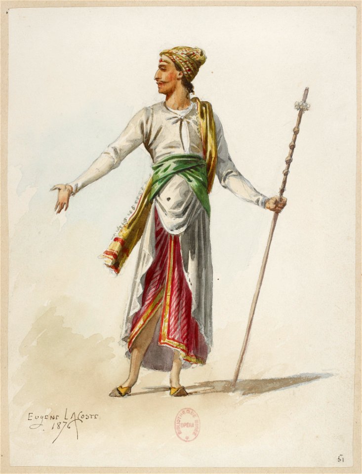 Jules Massenet - Le roi de Lahore - costume design by Eugène Lacoste 51 - 51. -Costume-