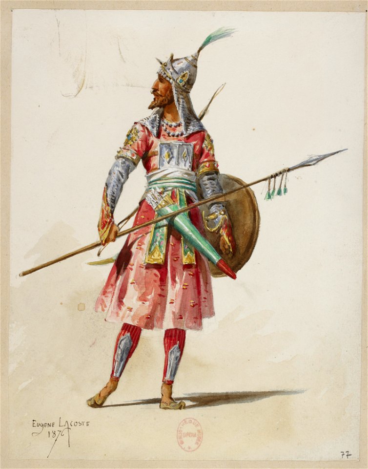 Jules Massenet - Le roi de Lahore - costume design by Eugène Lacoste 83 - 77. -Costume-