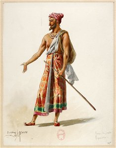 Jules Massenet - Le roi de Lahore - costume design by Eugène Lacoste 35 - 35. Homme du peuple, figuration