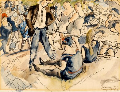 Jules Pascin - Figures on Beach, Coney Island - BF625 - Barnes Foundation