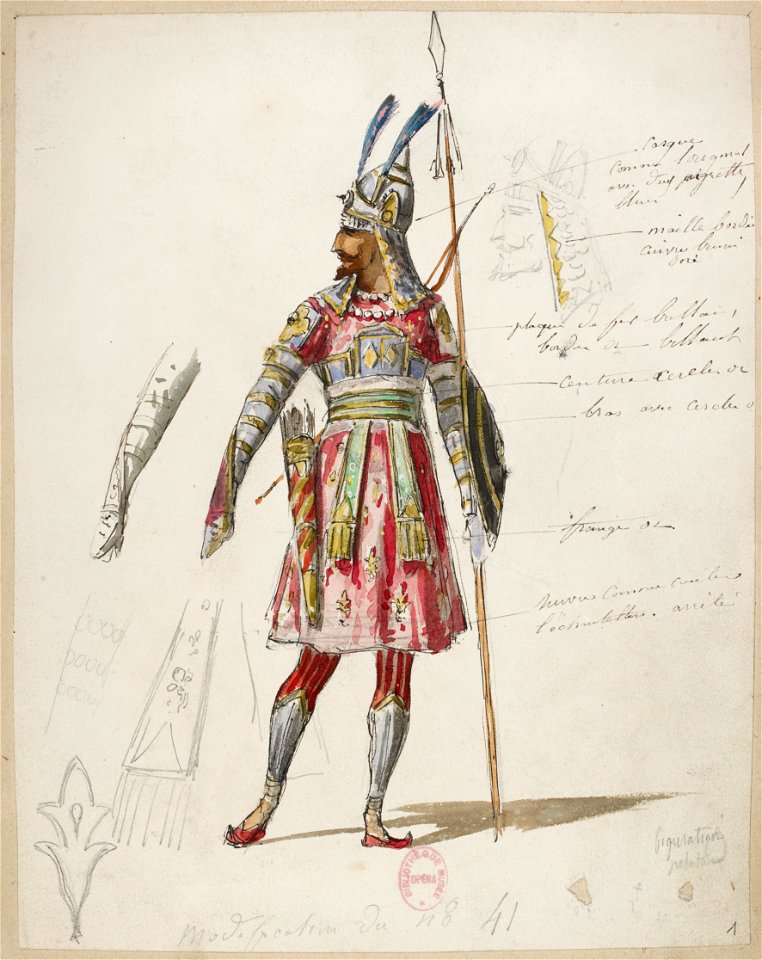 Jules Massenet - Le roi de Lahore - costume design by Eugène Lacoste 01 - 1. Figuration