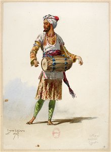 Jules Massenet - Le roi de Lahore - costume design by Eugène Lacoste 17 - 17. Cortège, musiciens, figuration