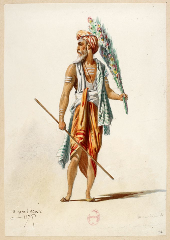 Jules Massenet - Le roi de Lahore - costume design by Eugène Lacoste 37 - 37. Homme du peuple