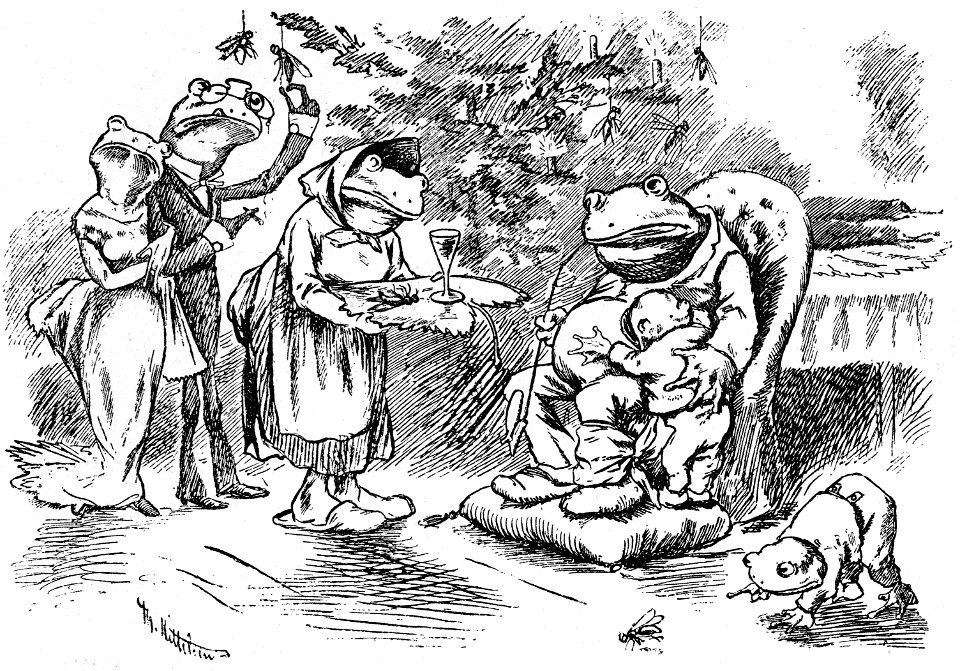 Julegilde hos en velstaande paddefamilie - Christmas feast of a wealthy toad family
