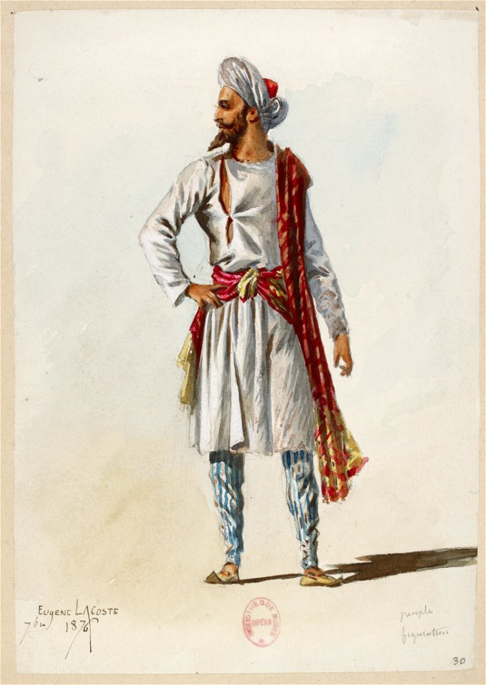 Jules Massenet - Le roi de Lahore - costume design by Eugène Lacoste 30 - 30. Peuple, figuration