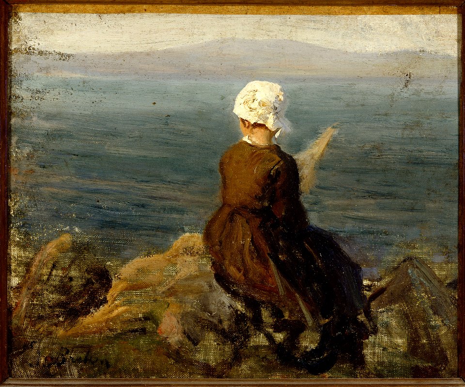 Jules Breton - Fileuse sur les rochers à Douarnenez - PPP645 - Musée des Beaux-Arts de la ville de Paris