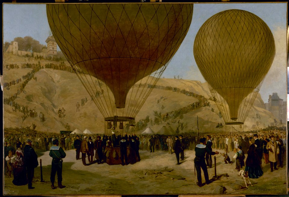 Jules Didier - Départ de Léon Gambetta pour Tours sur le ballon l'Armand-Barbès, le 7 octobre 1870, à Montmartre - P1225 - Musée Carnavalet