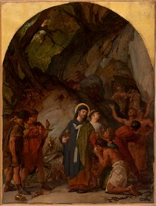 Jules Eugène Lenepveu - Esquisse pour l'église Saint-Ambroise , Saint Ambroise, évêque de Milan, livre les vases sacrés de s - PPP4775 - Musée des Beaux-Arts de la ville de Paris
