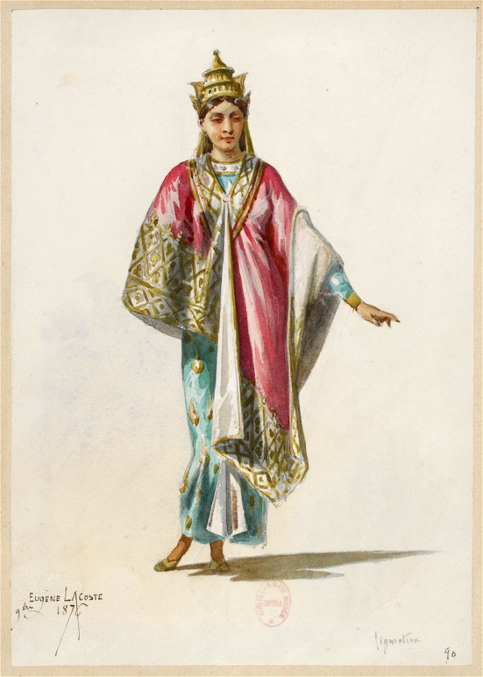 Jules Massenet - Le roi de Lahore - costume design by Eugène Lacoste 96 - 90. Figuration