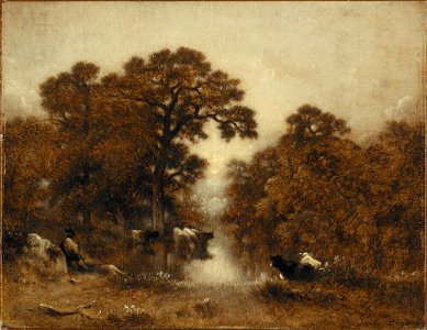 Jules Dupré - Cows at a Watering Pool - NM 1584 - Nationalmuseum