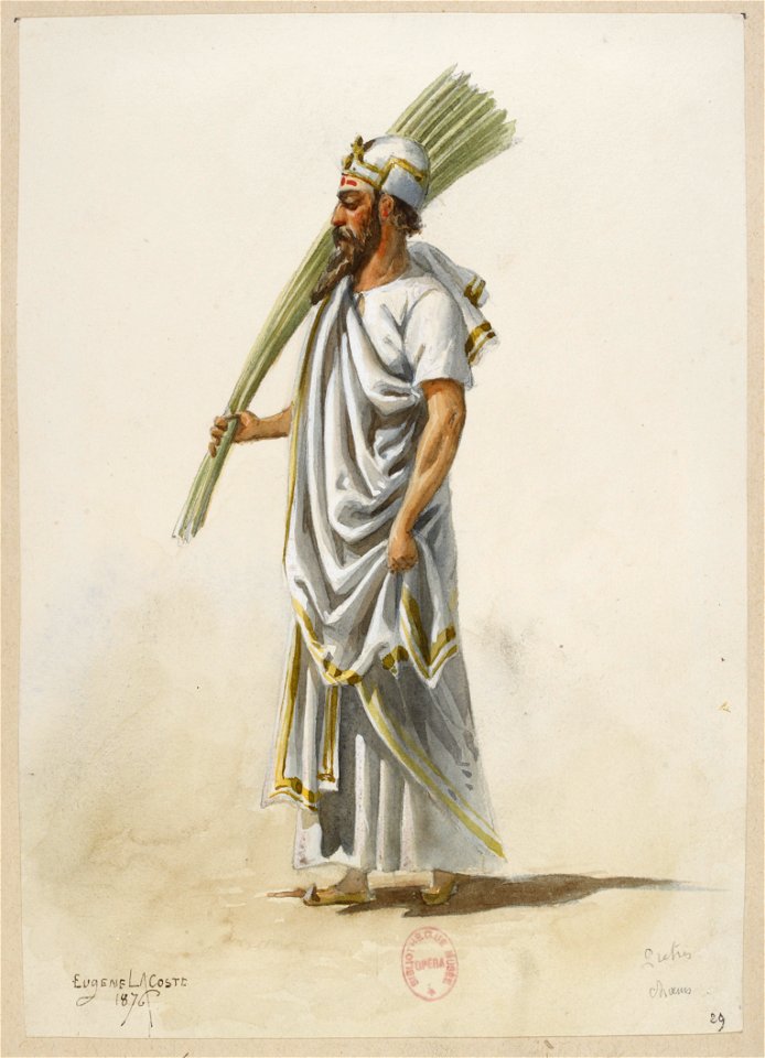 Jules Massenet - Le roi de Lahore - costume design by Eugène Lacoste 29 - 29. Prêtres, choeurs