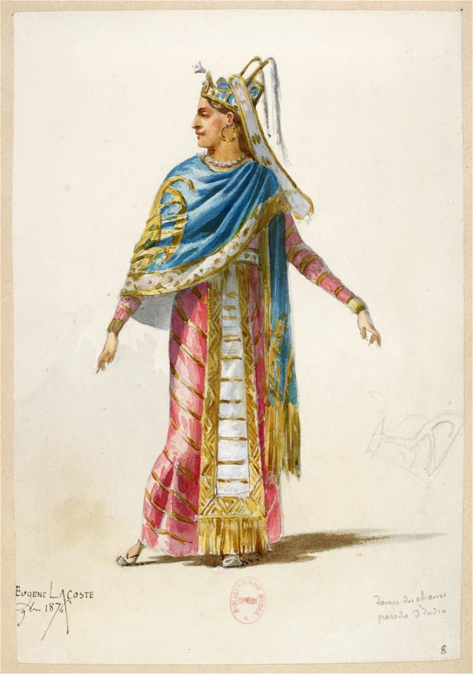 Jules Massenet - Le roi de Lahore - costume design by Eugène Lacoste 08 - 8. Dame des choeurs, paradis d'Indra