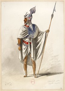 Jules Massenet - Le roi de Lahore - costume design by Eugène Lacoste 16 - 16. 13 hommes gardes peloton, figuration comparses