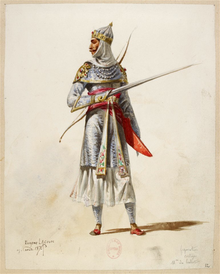 Jules Massenet - Le roi de Lahore - costume design by Eugène Lacoste 12 - 12. Figuration, cprtège, M. du ballet