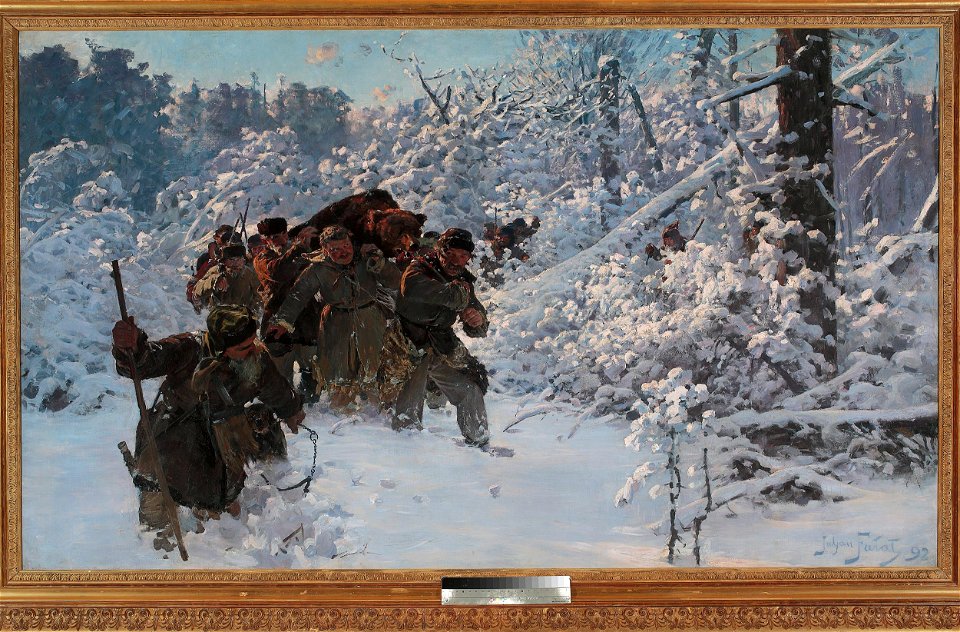 Julian Fałat - Return from the bear hunt - MP 563 - National Museum in Warsaw