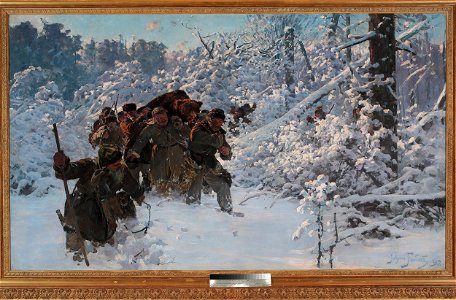 Julian Fałat - Return from the bear hunt - MP 563 - National Museum in Warsaw