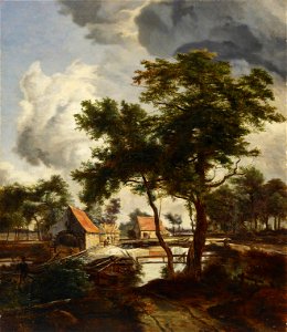Julia Stigzelius-de Cock - Mill, copy after Meindert Hobbema - A I 164 - Finnish National Gallery