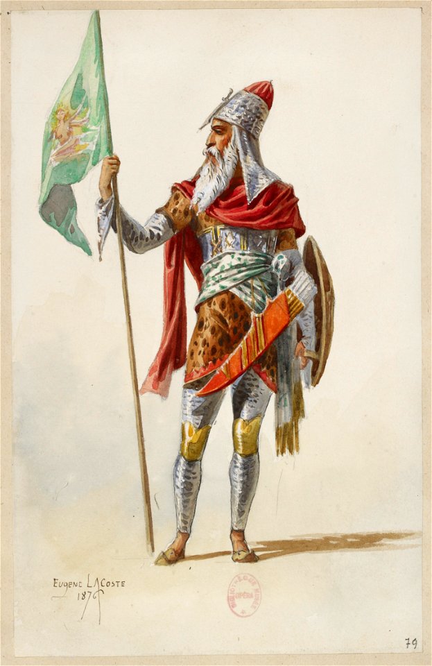 Jules Massenet - Le roi de Lahore - costume design by Eugène Lacoste 85 - 79. -Costume-