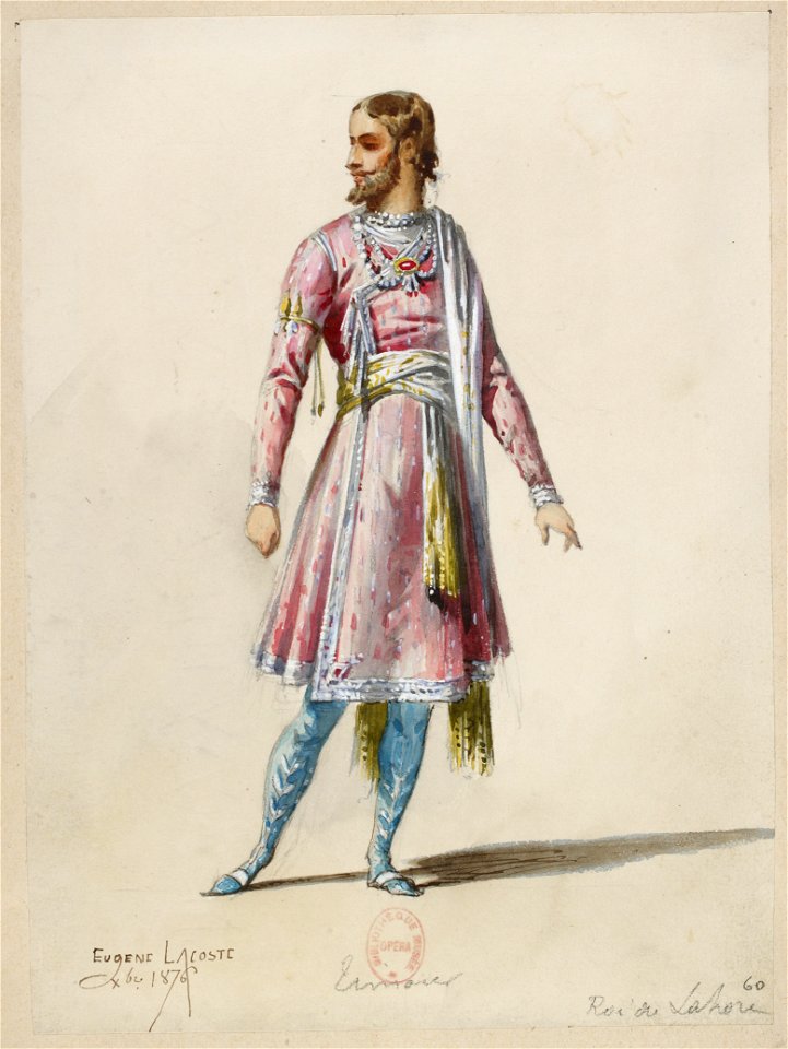 Jules Massenet - Le roi de Lahore - costume design by Eugène Lacoste 68 - 60. Roi de Lahore, Timour