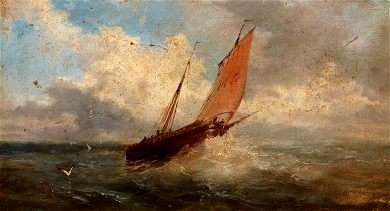Jules Louis Philippe Coignet - View of the Sea – Boat at the Sea - MNK XII-A-535 - National Museum Kraków