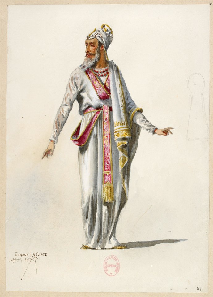 Jules Massenet - Le roi de Lahore - costume design by Eugène Lacoste 69 - 61. -Costume-