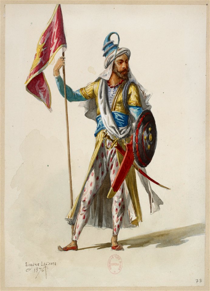 Jules Massenet - Le roi de Lahore - costume design by Eugène Lacoste 84 - 78. -Costume-