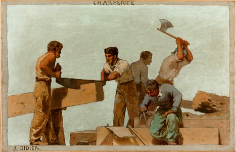 Jules Didier - La charpente , Esquisse pour l'école de la rue Château-Landon, 10ème arrondissement de Paris - PPP3968 - Musée des Beaux-Arts de la ville de Paris