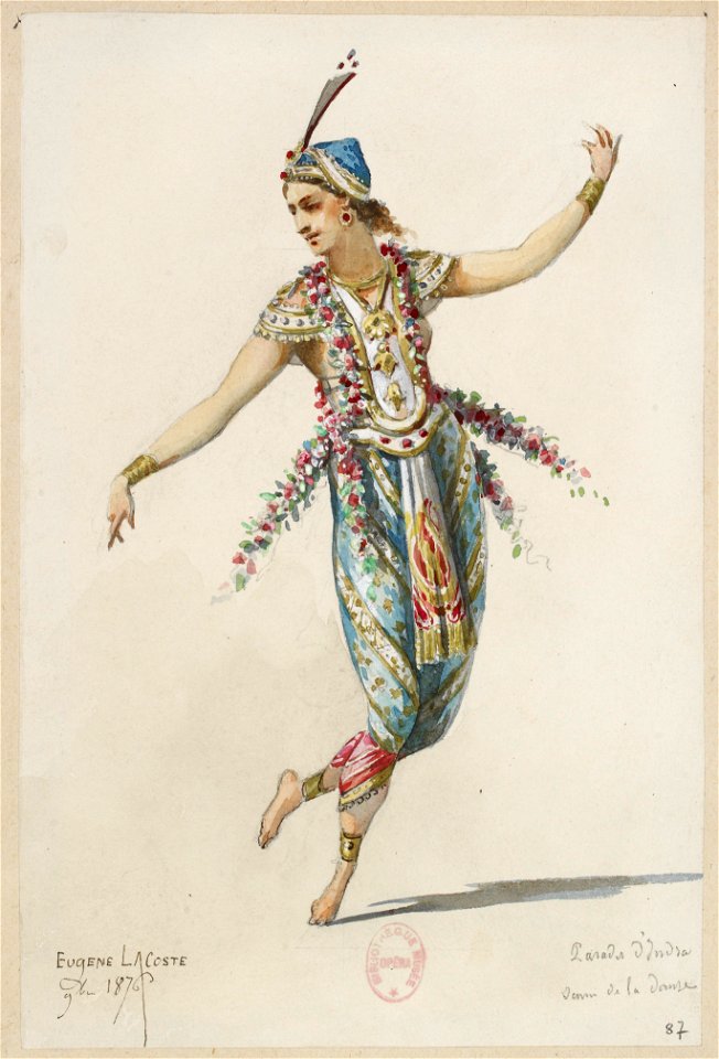 Jules Massenet - Le roi de Lahore - costume design by Eugène Lacoste 93 - 87. Paradis d'Indra, dame de la danse