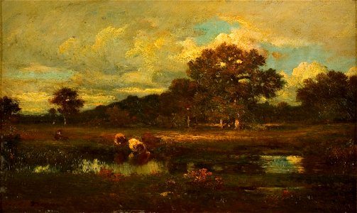 Jules Dupré - Landschap met koeien bij een waterplas (La mare) - 0405 - Rijksmuseum Twenthe