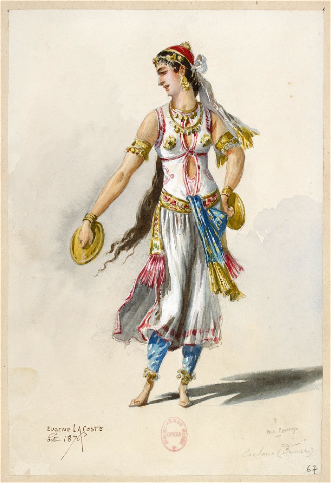 Jules Massenet - Le roi de Lahore - costume design by Eugène Lacoste 73 - 67. Au camp, esclave, dames