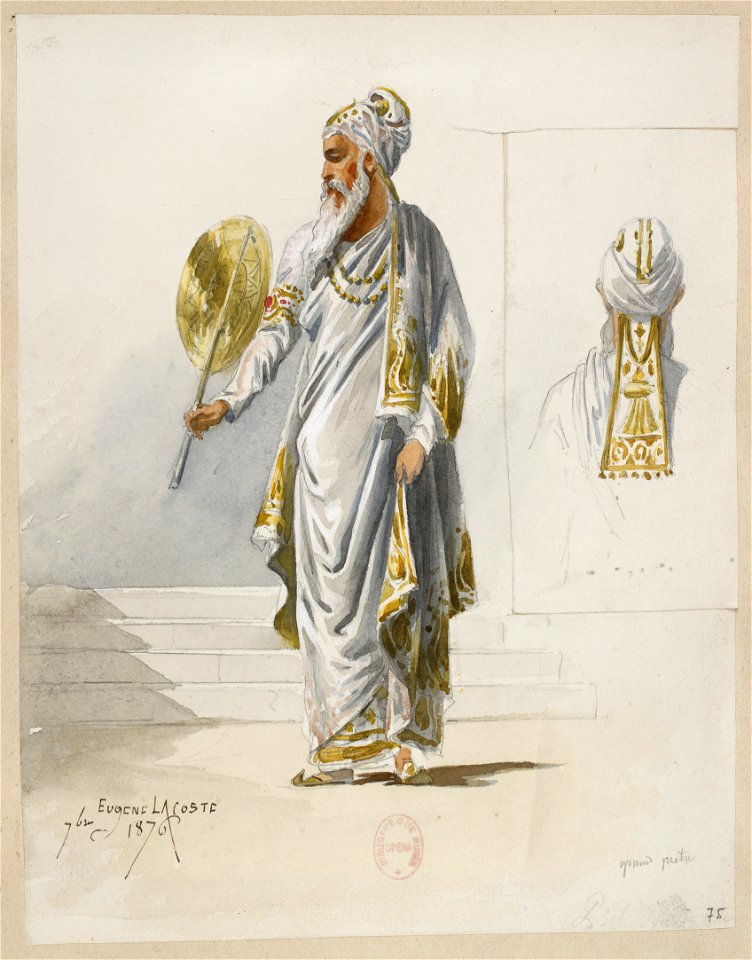 Jules Massenet - Le roi de Lahore - costume design by Eugène Lacoste 81 - 75. Grand prêtre