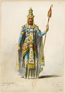 Jules Massenet - Le roi de Lahore - costume design by Eugène Lacoste 92 - 86. Paradis d'Indra, grand prêtre, M. Mesme