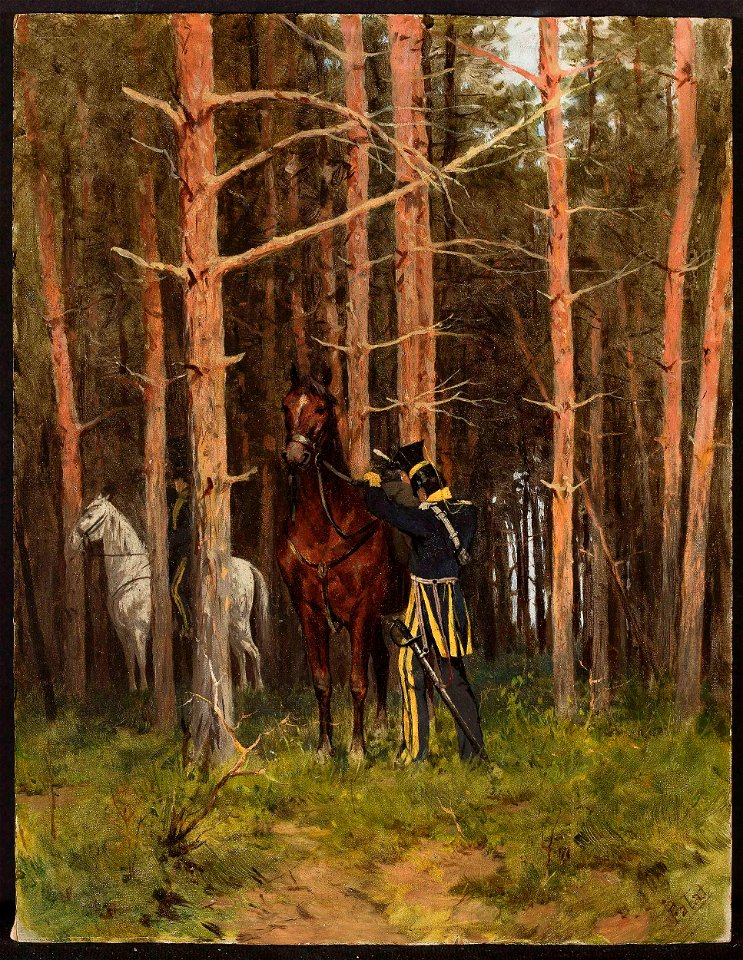 Julian Fałat - In the forest (Uhlans’ post) - MP 1340 MNW - National Museum in Warsaw