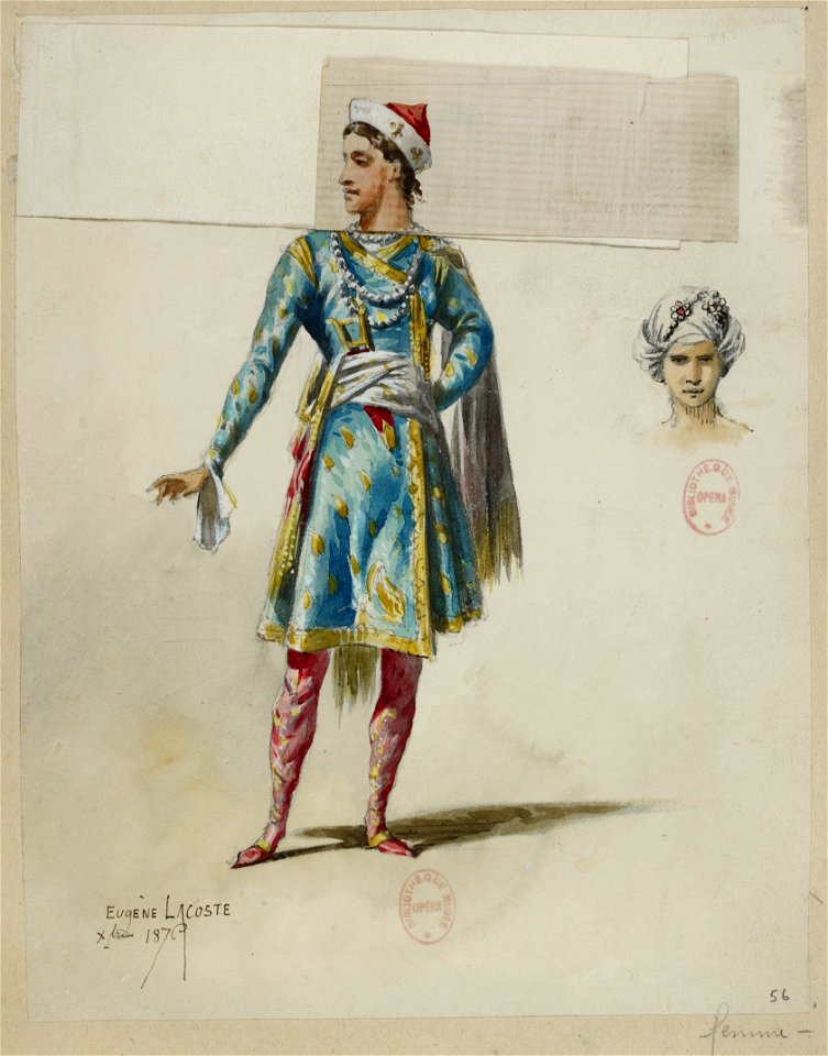 Jules Massenet - Le roi de Lahore - costume design by Eugène Lacoste 56 - 56. -Costume-, 1ère collette; Avec 2collettes