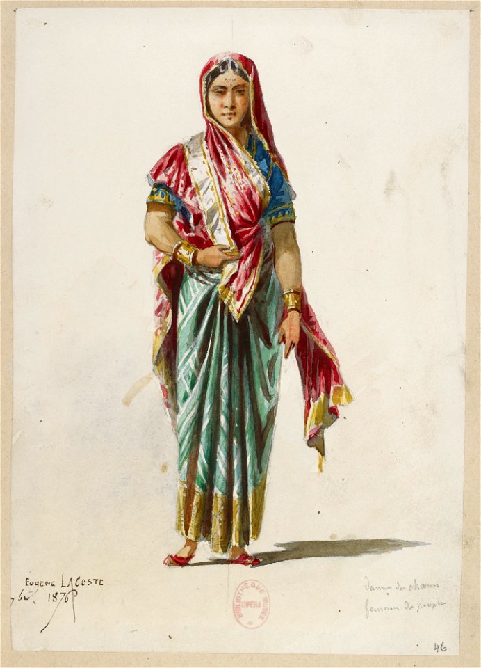 Jules Massenet - Le roi de Lahore - costume design by Eugène Lacoste 46 - 46. Dame des choeurs, femme du peuple