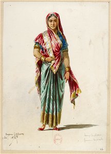 Jules Massenet - Le roi de Lahore - costume design by Eugène Lacoste 46 - 46. Dame des choeurs, femme du peuple