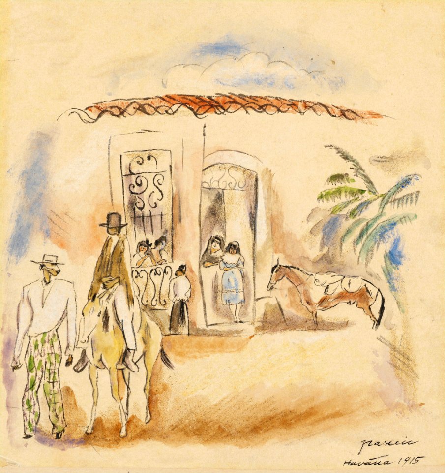 Jules Pascin - Figure Group, Man with Green Plaid Trousers - BF608 - Barnes Foundation