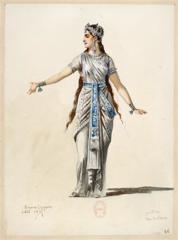 Jules Massenet - Le roi de Lahore - costume design by Eugène Lacoste 72 - 66. Prêtresse, dame des choeurs