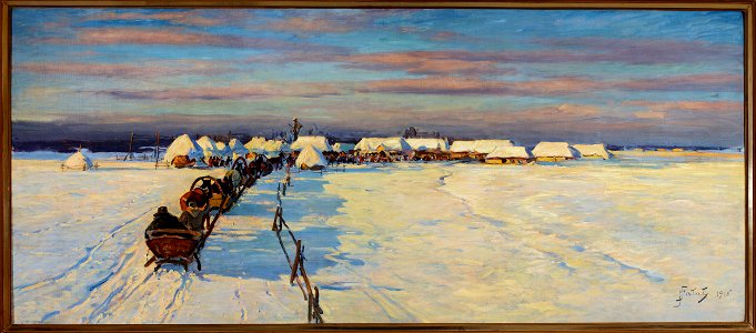 Julian Fałat - Road to the village - MP 5265 MNW - National Museum in Warsaw