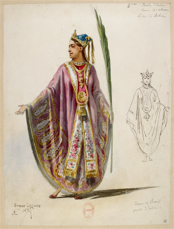 Jules Massenet - Le roi de Lahore - costume design by Eugène Lacoste 18 - 18. Dames des choeurs, paradis d'Indra