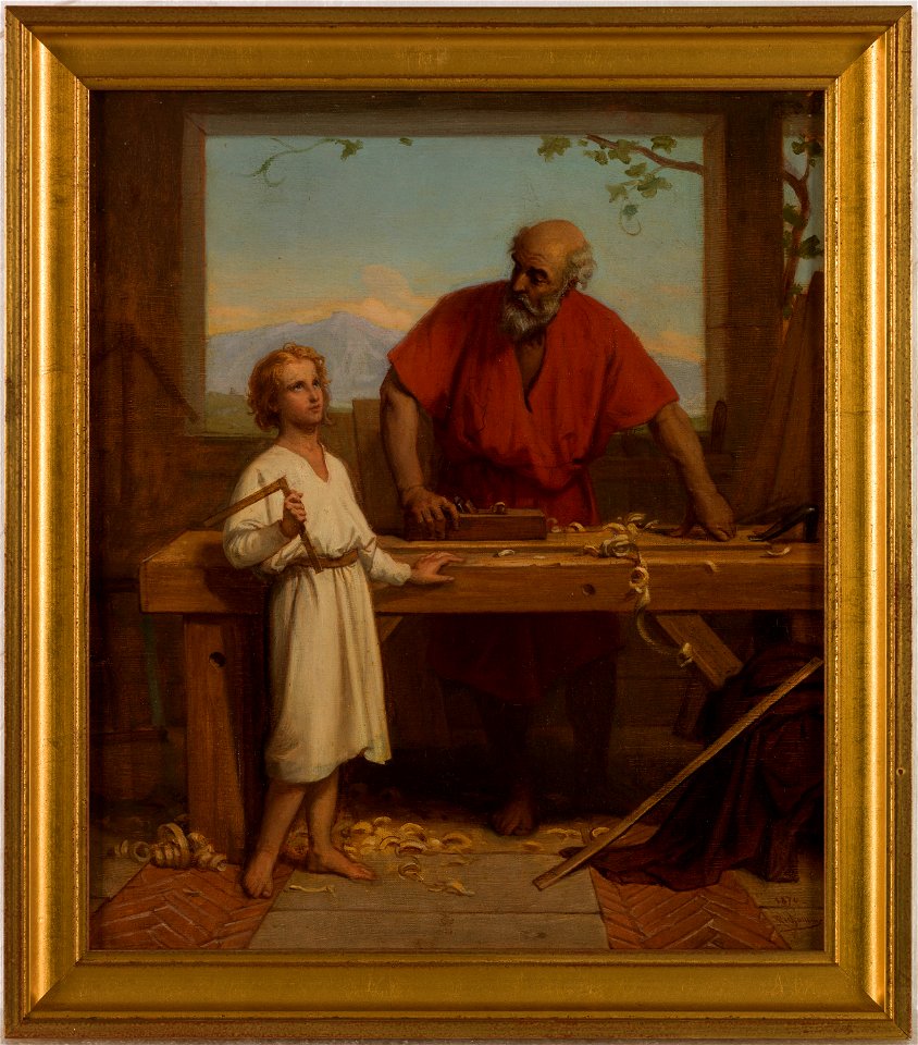 Jules Richomme - Esquisse pour l'église Saint-Paul-Saint-Louis , Saint Joseph et l'Enfant - PPP4765 - Musée des Beaux-Arts de la ville de Paris