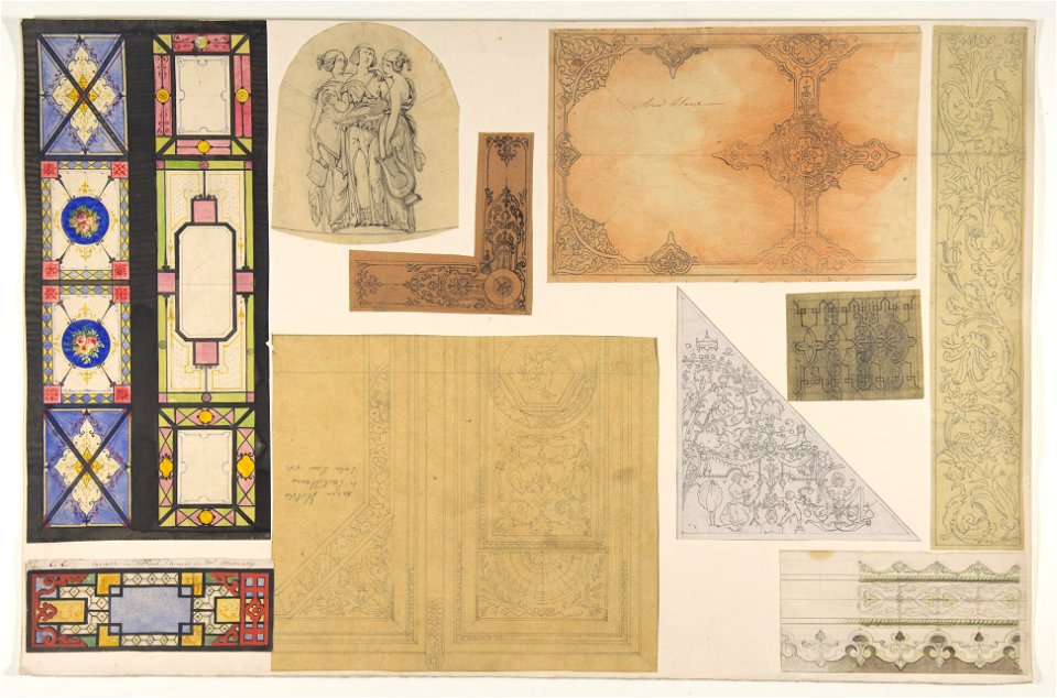 Jules-Edmond-Charles Lachaise, Ten designs for the decoration of the Opéra Comique, Paris