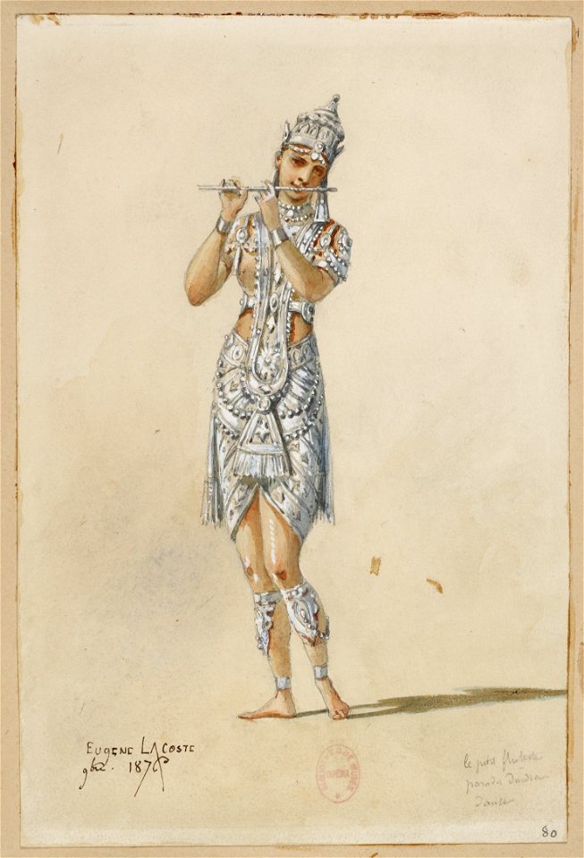 Jules Massenet - Le roi de Lahore - costume design by Eugène Lacoste 86 - 80. Le petit flutiste, paradis d'Indra, danse