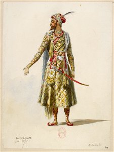 Jules Massenet - Le roi de Lahore - costume design by Eugène Lacoste 70 - 64. M. Lassalle, -Scindia-