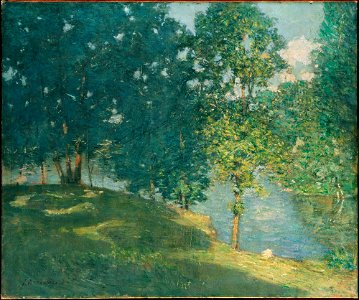 Julian Alden Weir - Afternoon by the Pond - Google Art Project
