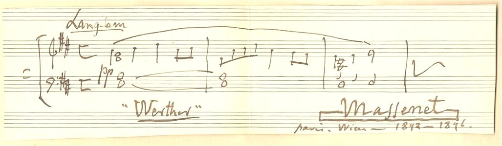Jules Massenet Albumblatt mit Autograph 1896