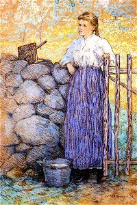 Julien Alden Weir Girl Standing by a Gate