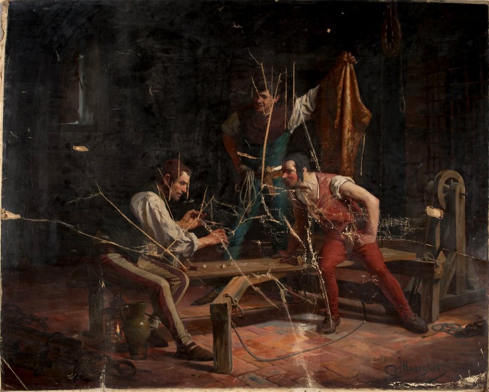 Julian Maszyński - Playing for a garment - MP 4870 MNW - National Museum in Warsaw