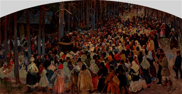 Julian Fałat - Sermon at the Church Fair at Kalwaria - MNK II-b-146 - National Museum Kraków